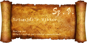 Sztupjár Viktor névjegykártya