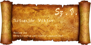 Sztupjár Viktor névjegykártya